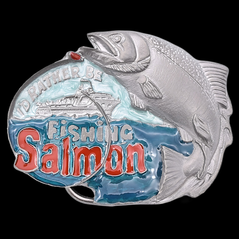 I&rsquo;d Rather Be Salmon Fishing Belt Buckle