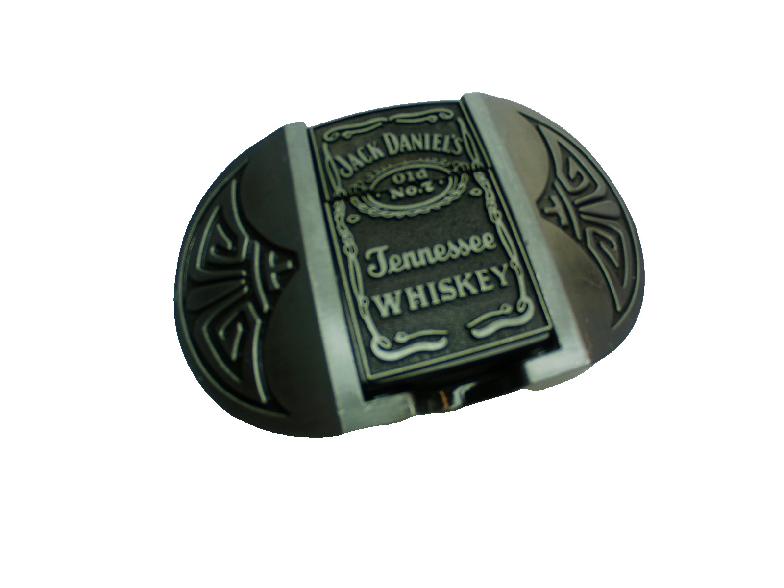 Belt Buckle Lighter Silver Whiskey Jack Daniel&rsquo;s Old No. 7 Belt width 1.5&Prime; NEW