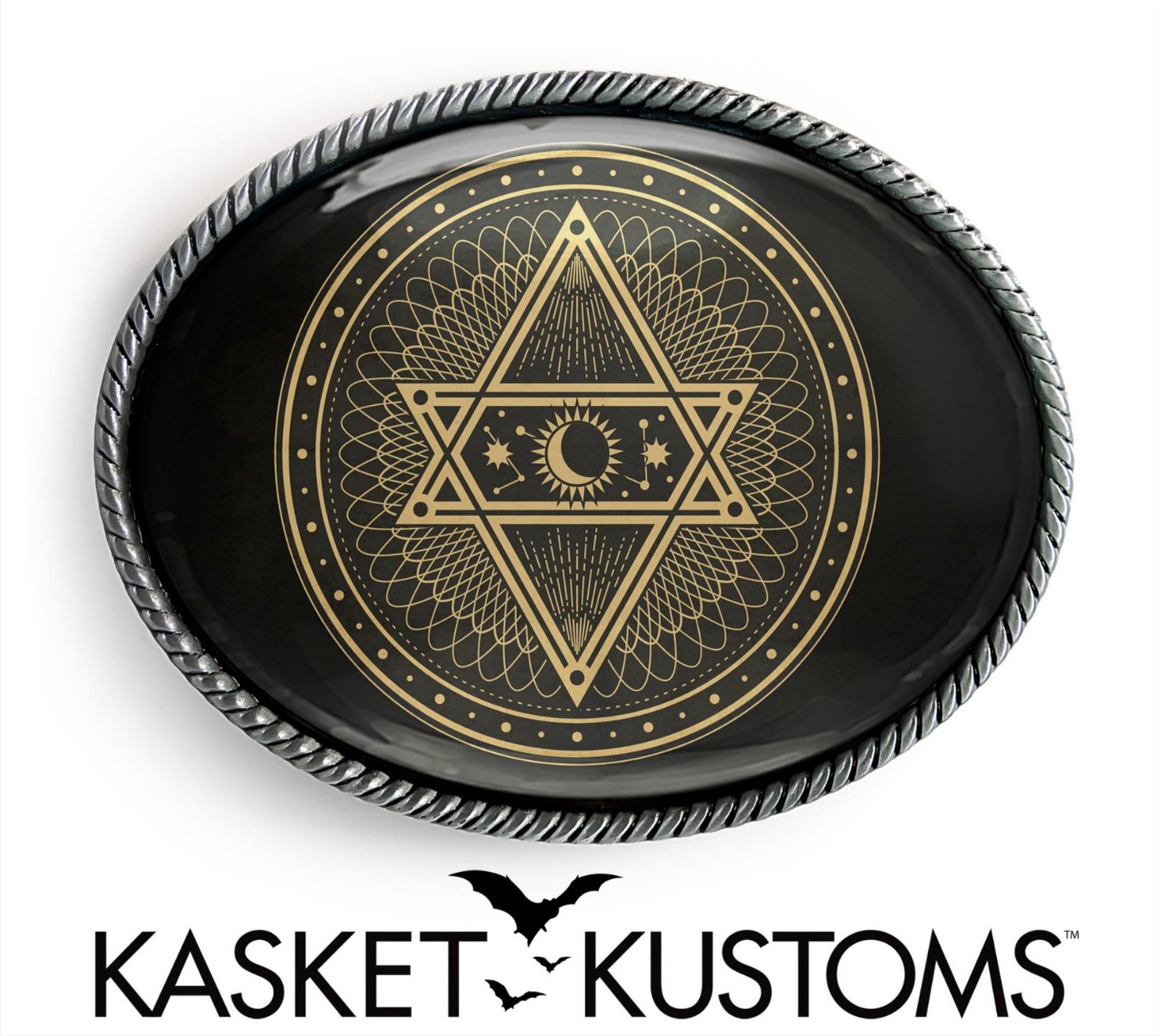 Tarot Pentagram Belt Buckle – Moon Sun and Stars Magic Symbol Buckle – 614-SO