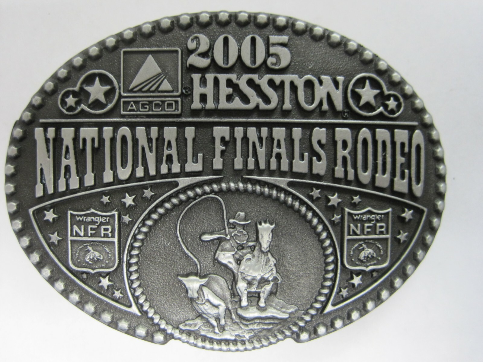 National Finals Rodeo Hesston 2005 NFR Youth (Small) Cowboy Buckle New AGCO PCRA