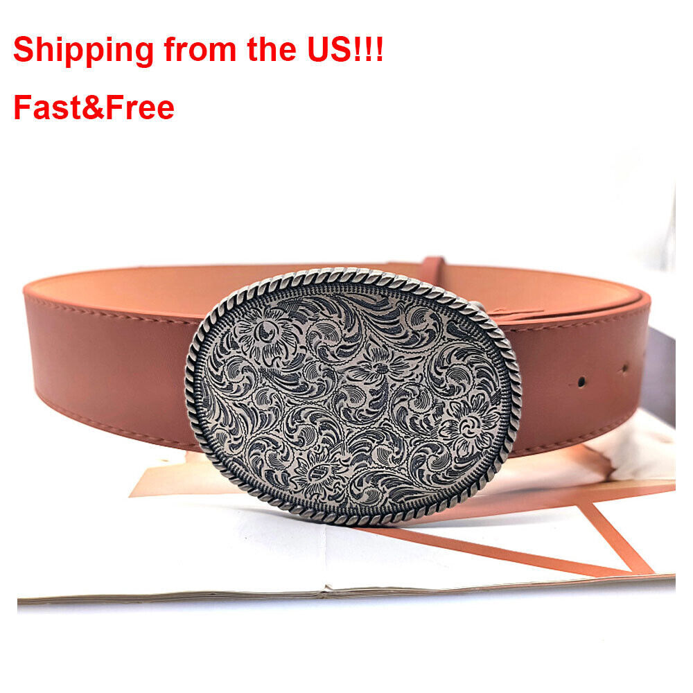With Belt Engraved Oval Antique Copper Finish Western Cowboy Belt Buckle US