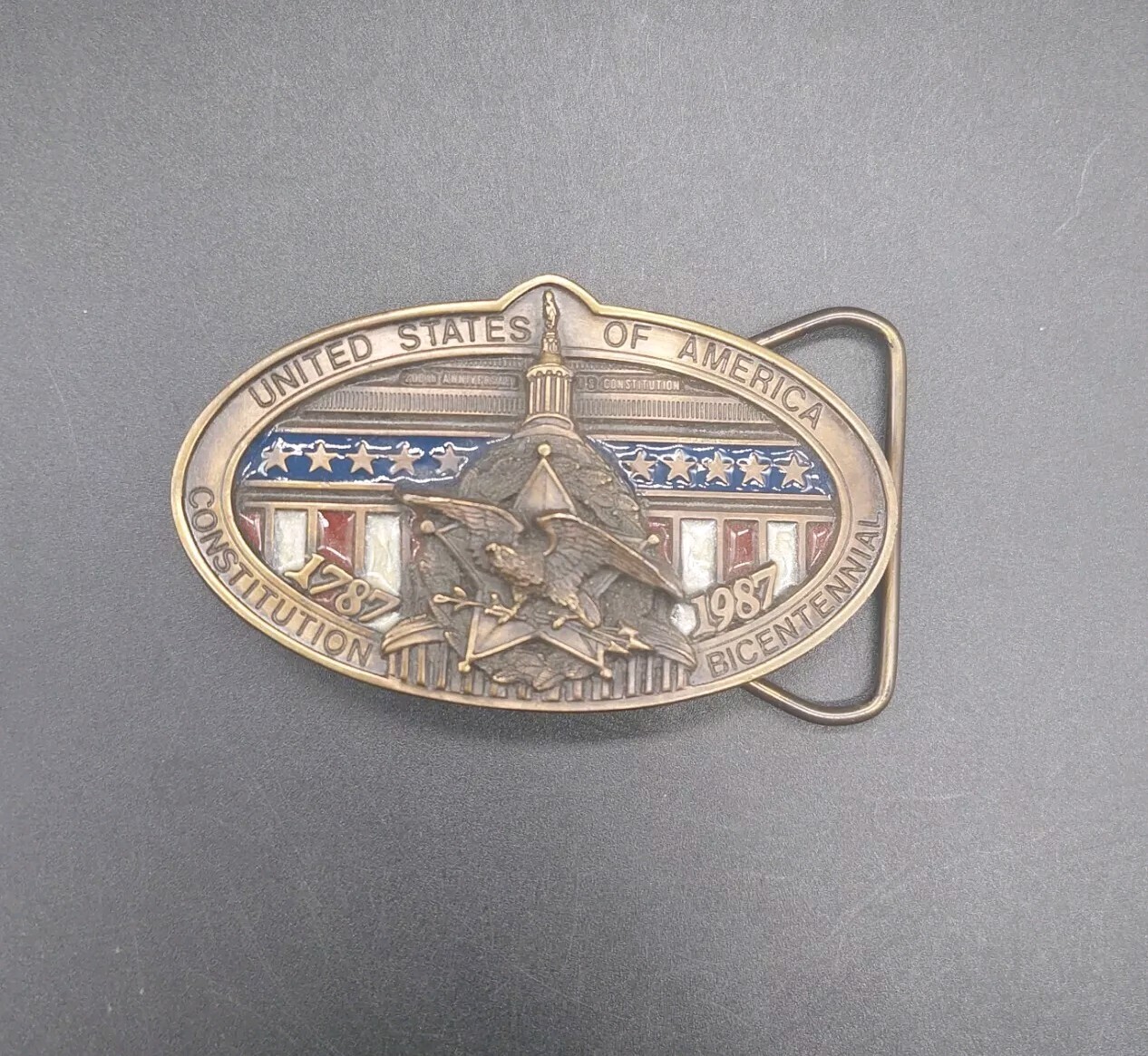 United States of America Constitution Bicentennial Belt Buckle Eagle Flag Ltd Ed