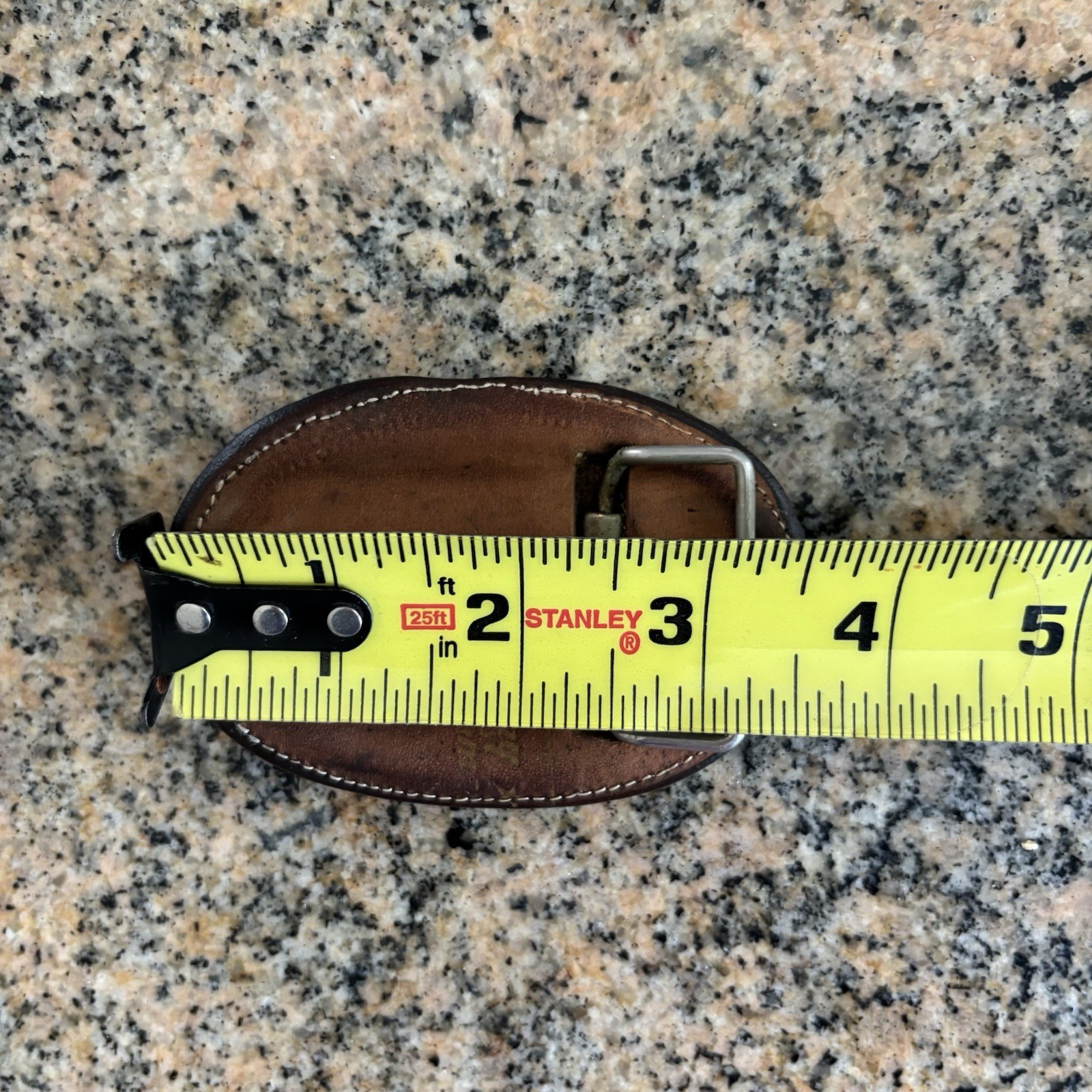 Tony Lama Vintage Leather Belt Buckle Brown Embroidered Cow Head Laced Edge