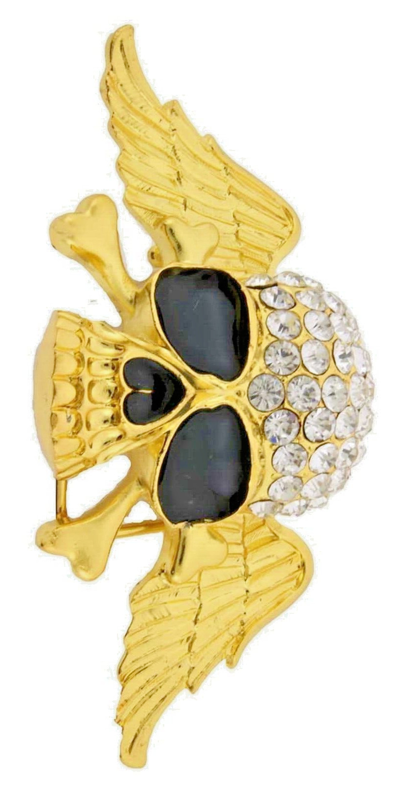Skull Crossbones Out Blinged Iced Belt Buckle Men Women Cow Halloween Gold Metal