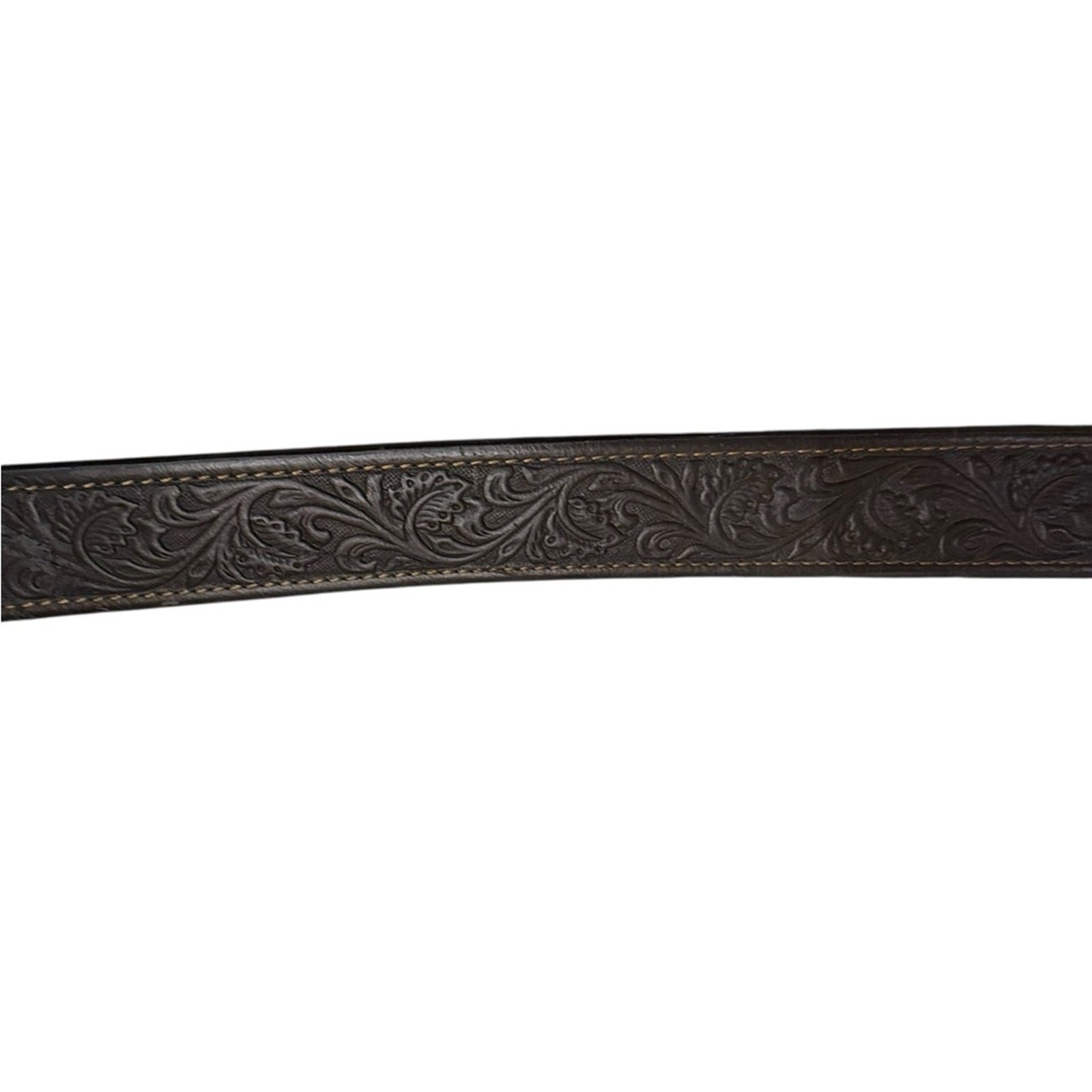 Ariat Men’s Size 36 Brown Tooled Leather Belt with Silver Buckle