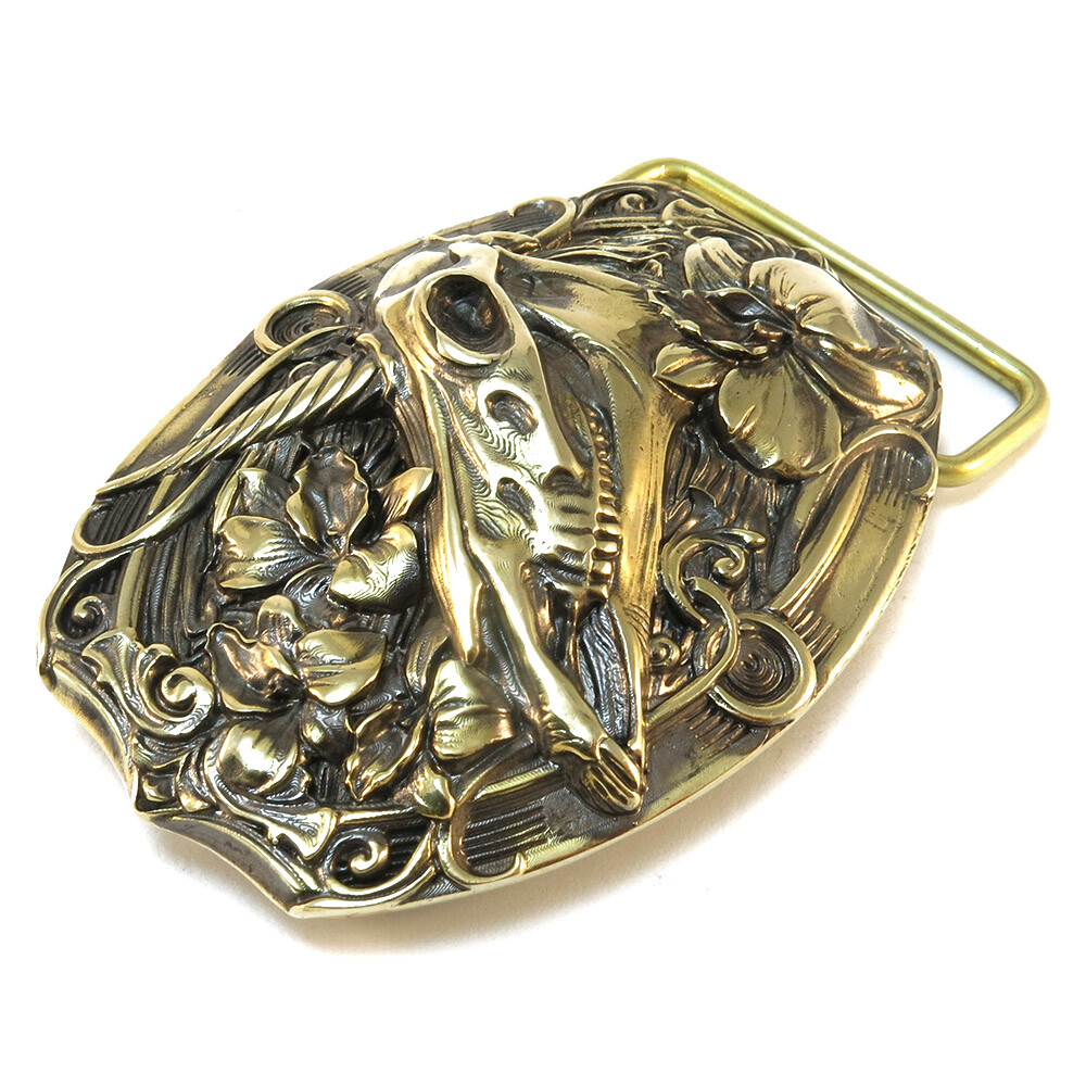 Belt Buckle « Unicorn », Immortal Beauty Belt Buckle, Unicorn with Flowers