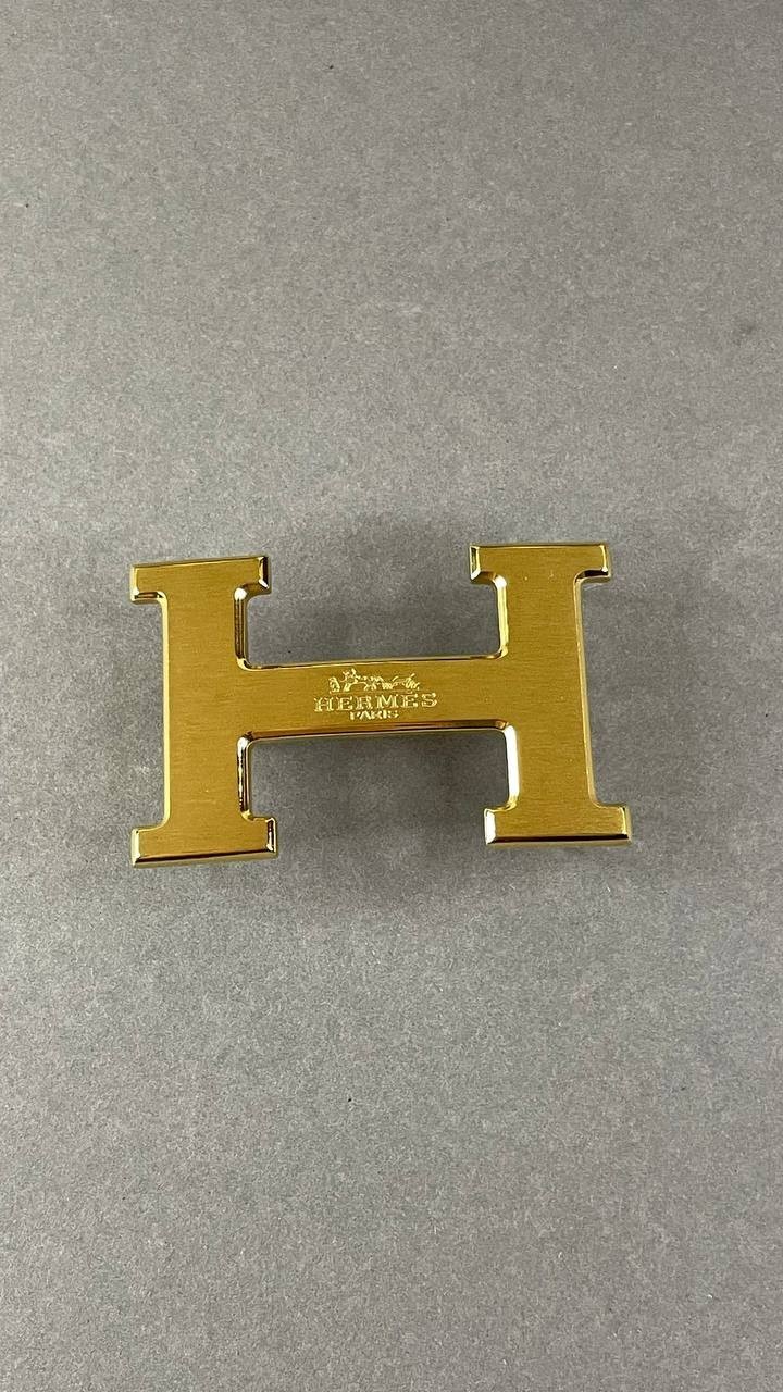 Gold H Shape Belt Buckle Brushed Gold Metal Hardware Statement Buckle