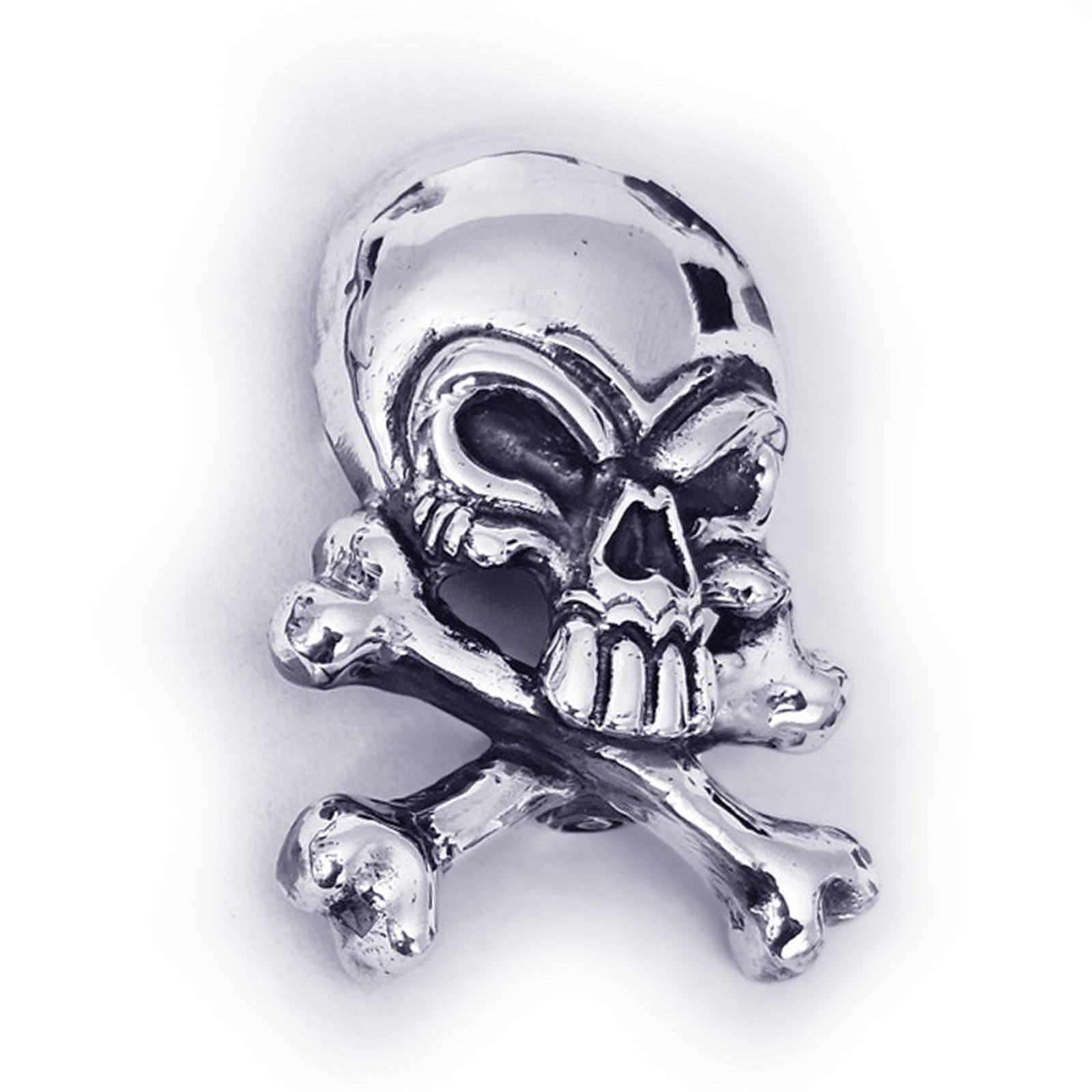 Skull with Crossed Bones Sterling Silver Belt Buckle