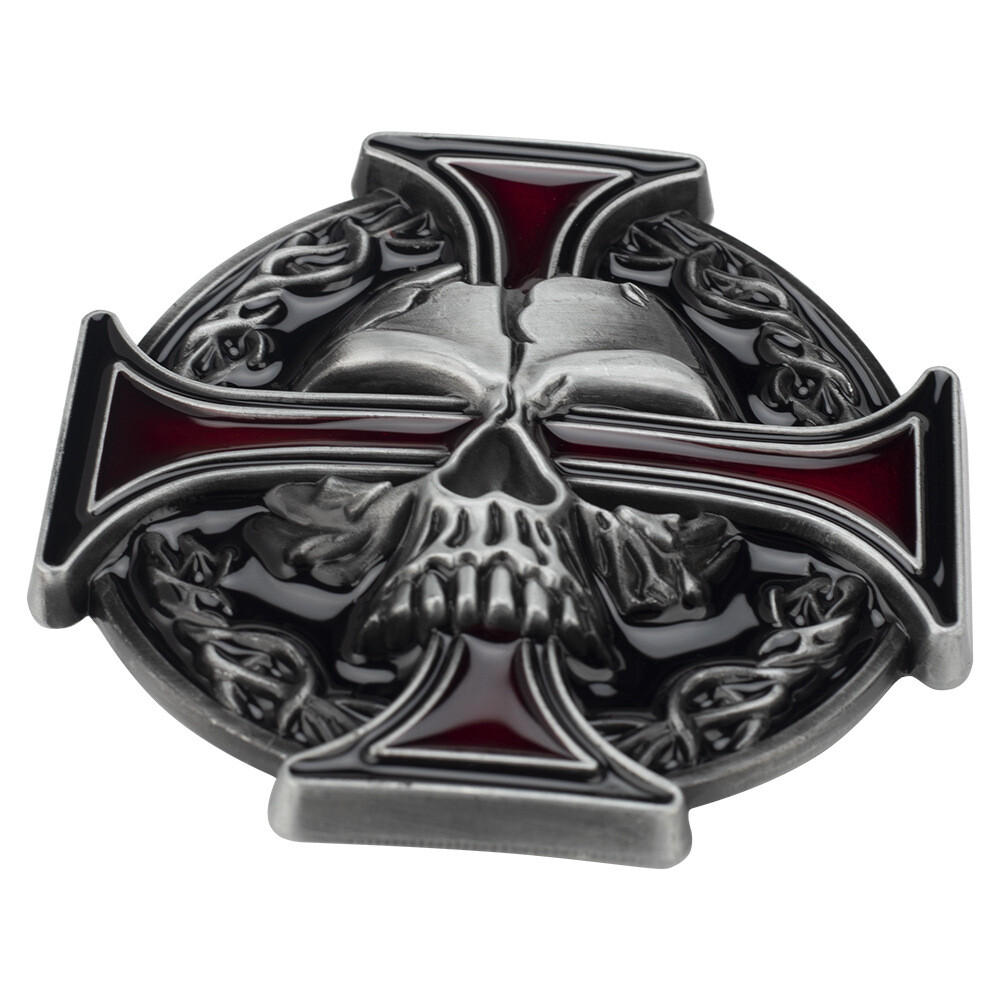 Cross Skull Belt Buckle Western Cowboy Motorcycle Riding Belt Buckle