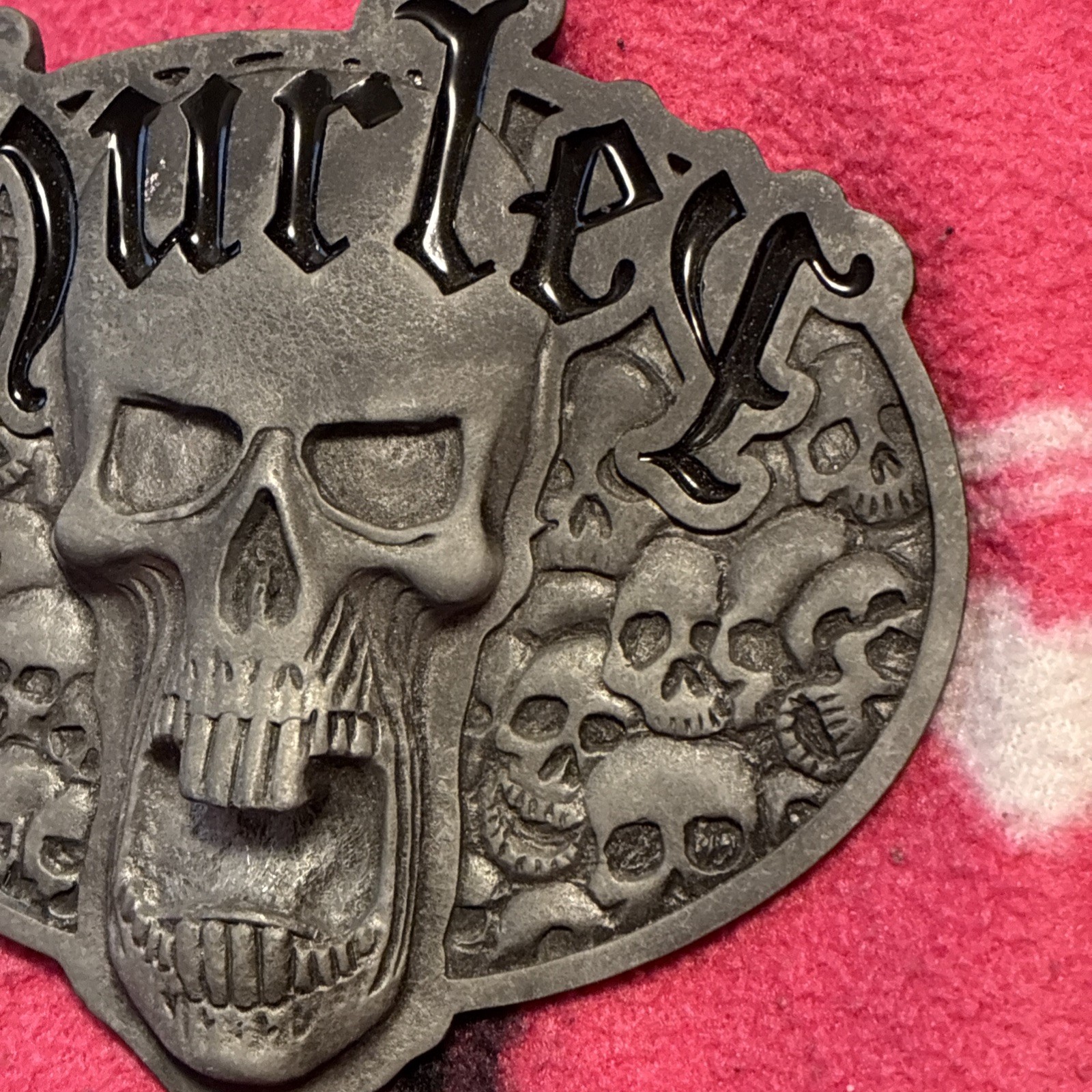 Vintage Y2K Hurley Gothic Skull Metal Belt Buckle [READ DESC.]