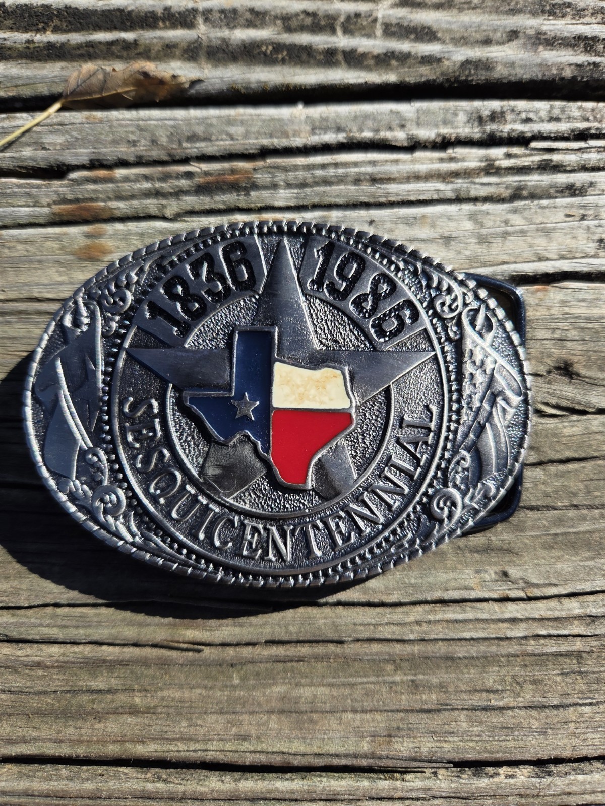 Vintage TL&B Brass Texas Sesquicentennial 1836-1986 Metal Belt Numbered 1508
