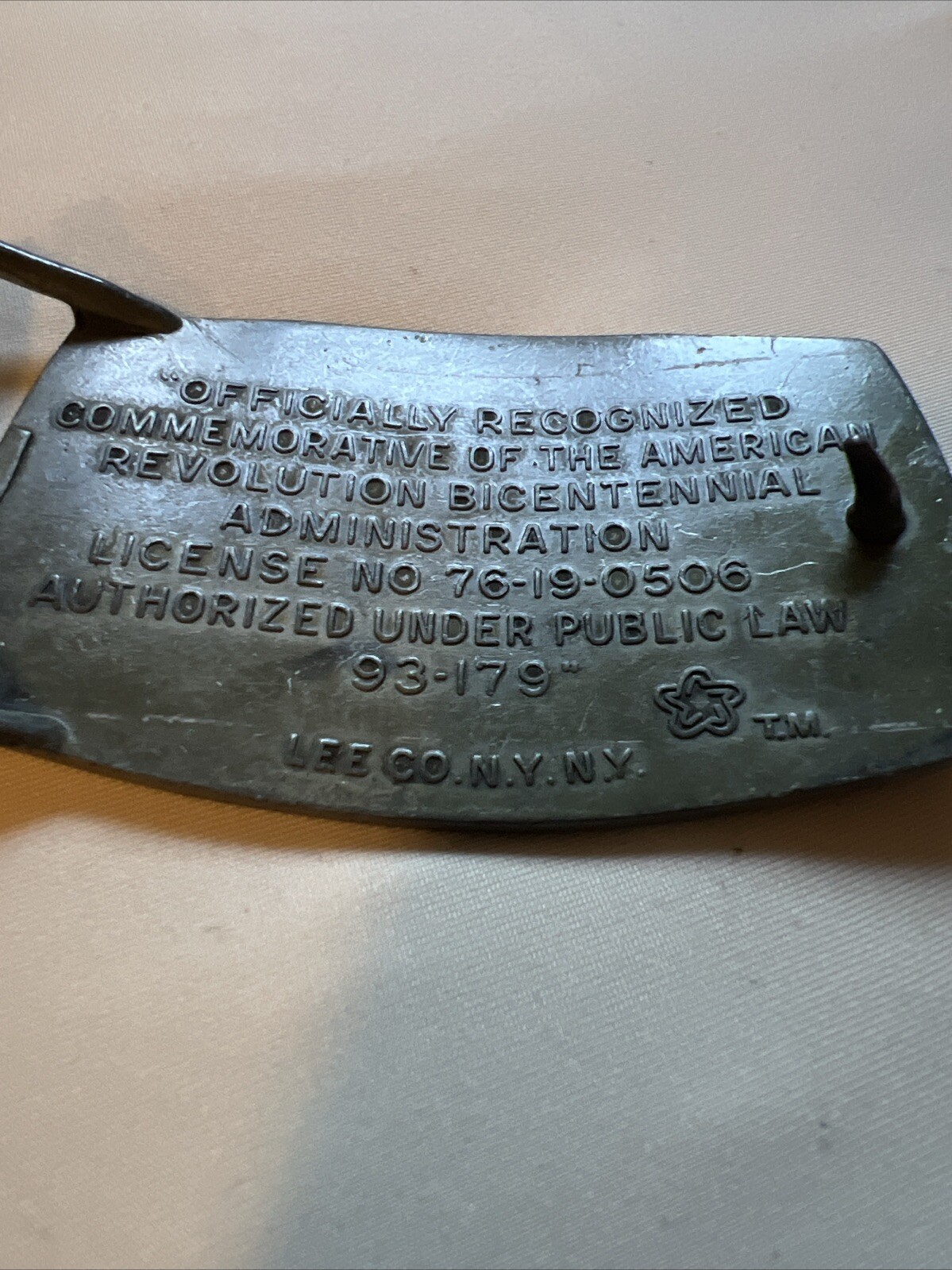 American Revolution Bicentennial Commemorative Brass Belt Buckle 1776-1976