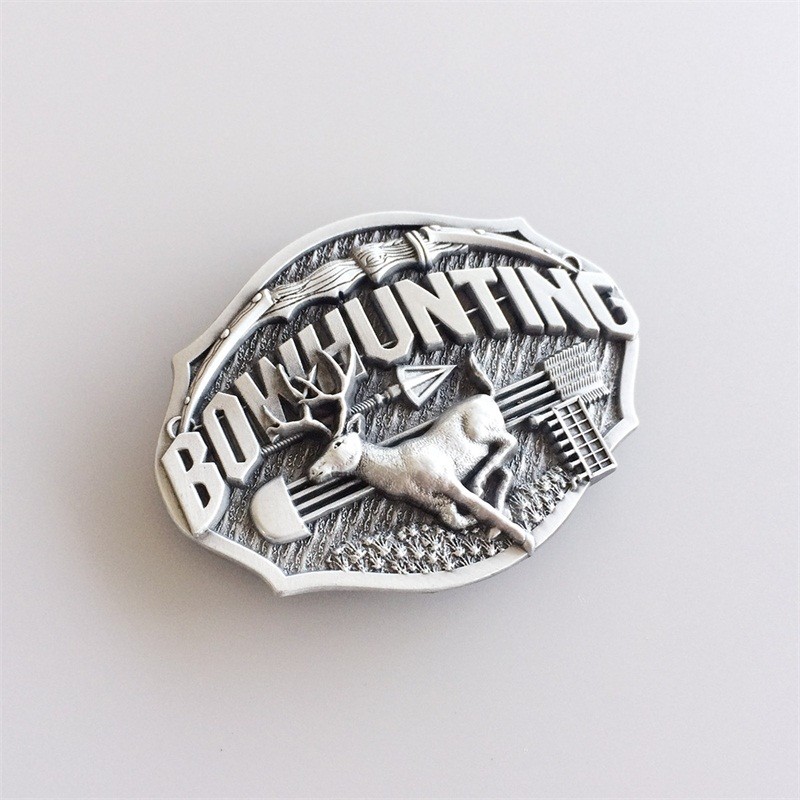Antique Brushed Silver Western Deer Animal Belt Buckle also Stock in the US