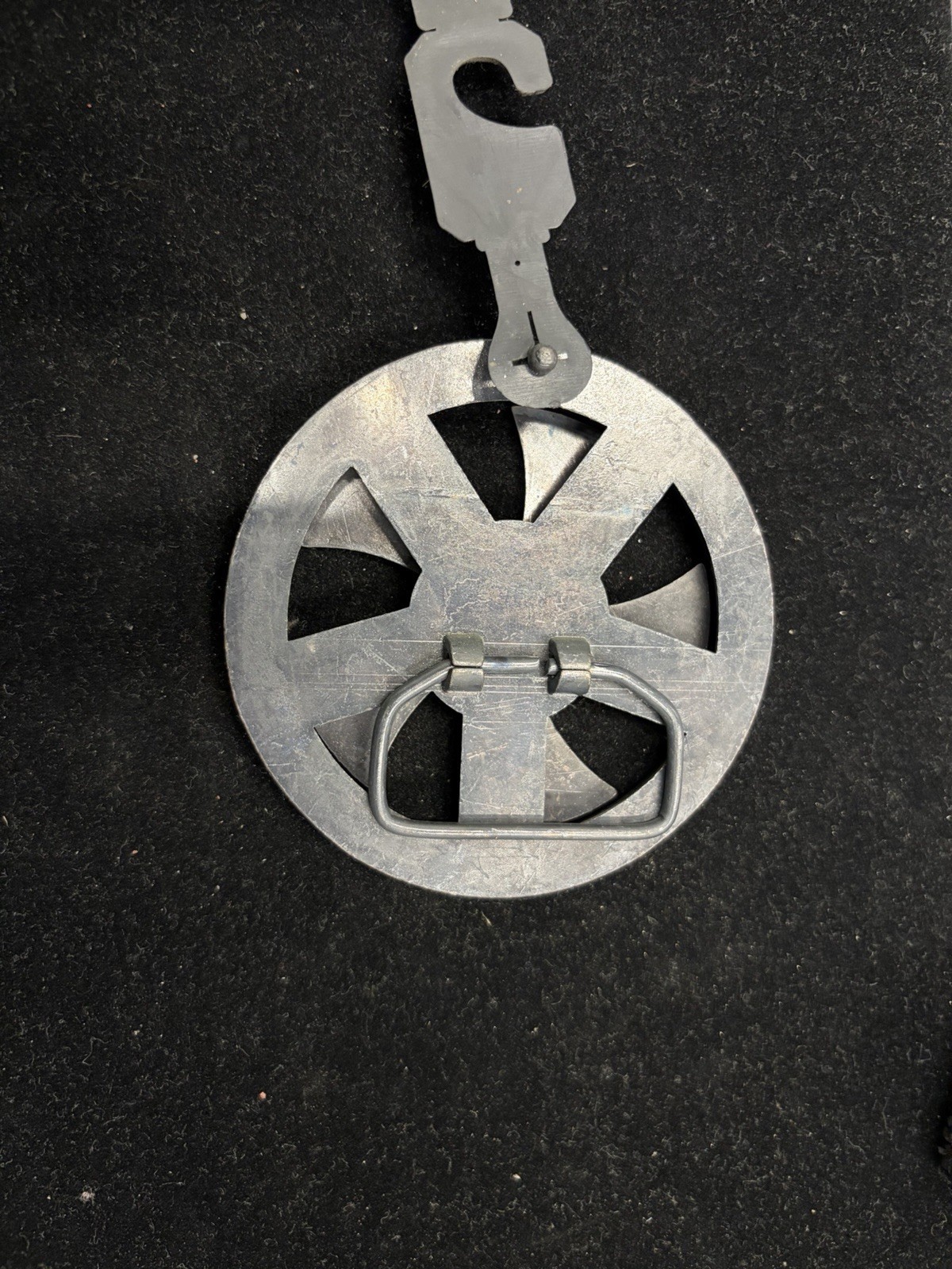 Rare Vintage Y2K Turbine Wheel Belt Buckle industrial Automotive Silver tone