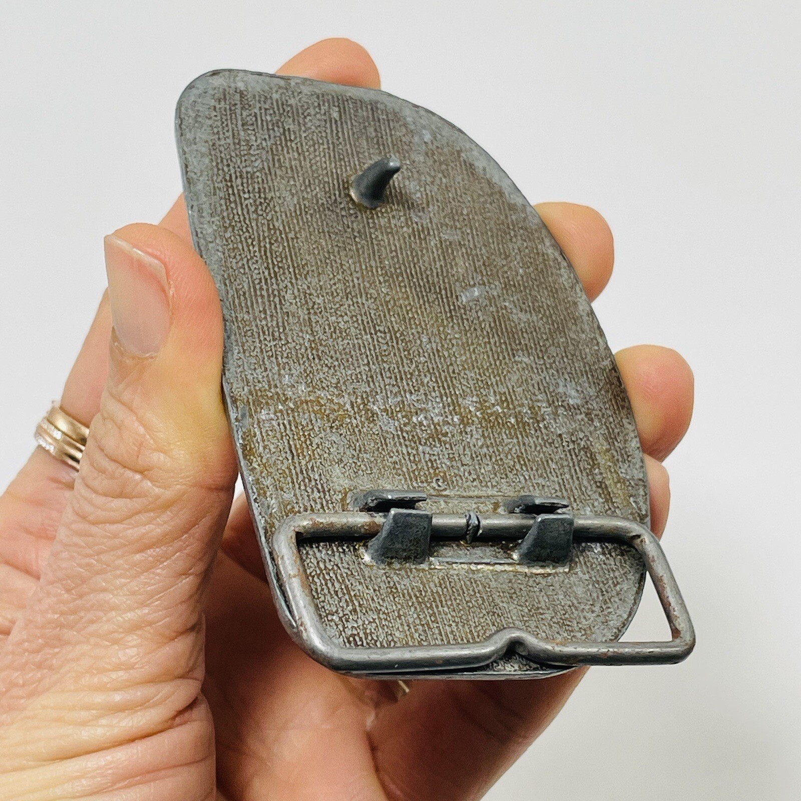 Vintage Raleigh Lights Belt Buckle Men Truck Semi Vehicle Transportation Silver