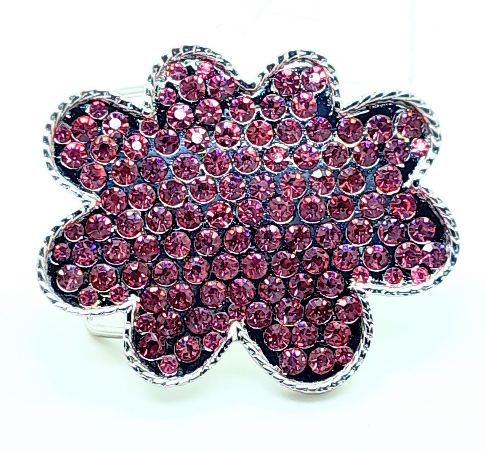 Handmade western style classic Belt Buckle Silver Metal pink rhinestone fashion