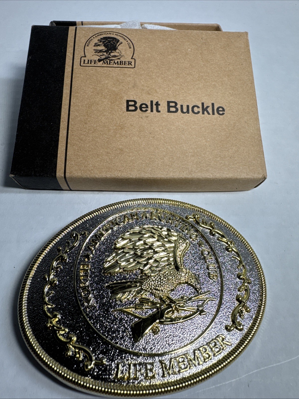 NORTH AMERICAN HUNTING CLUB LIFE MEMBER BELT BUCKLE New IN BOX – Great Gift