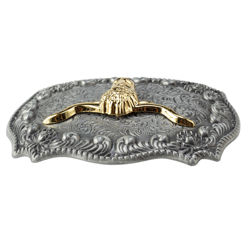 Big Bull Head Belt Buckle Silver Gold Western Cowboy Jeans Accessories Buckles