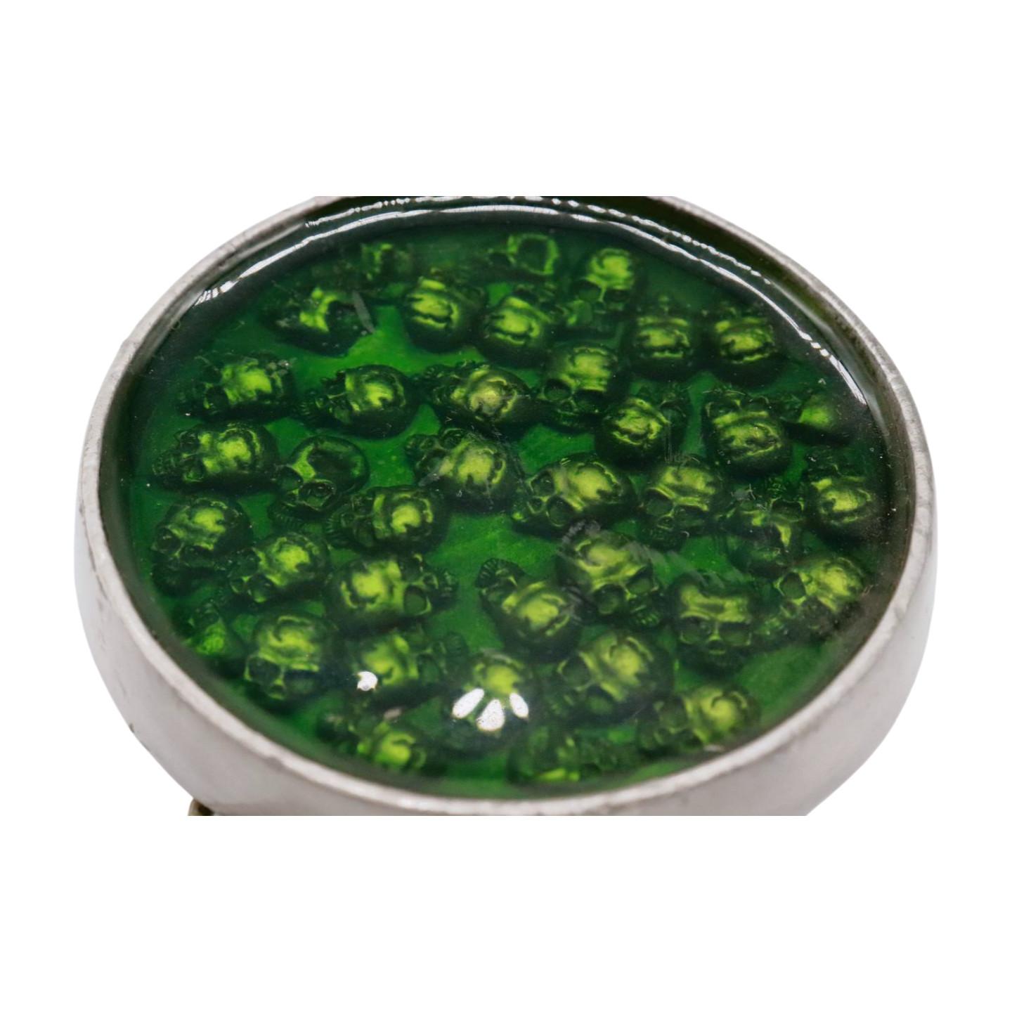 New Men Women Silver Metal Belt Buckle Skulls Biker Western Fashion Green Color