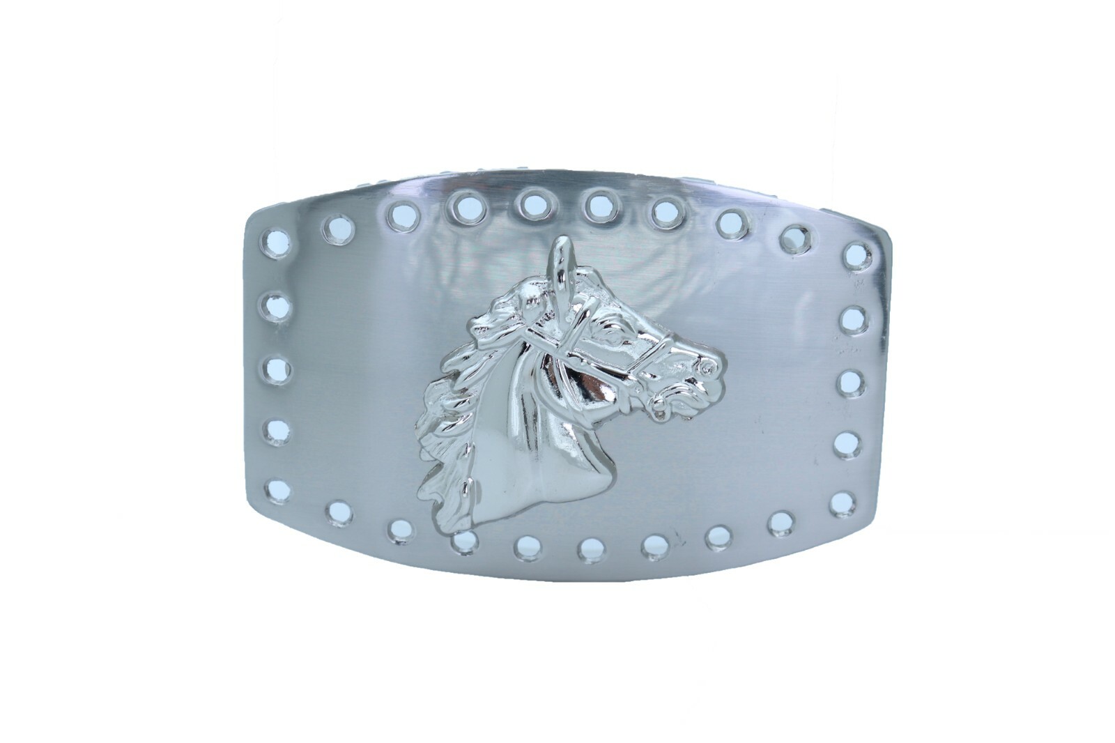 Cool Men Women Western Fashion Belt Buckle Silver Metal Rodeo Horse Classic Look