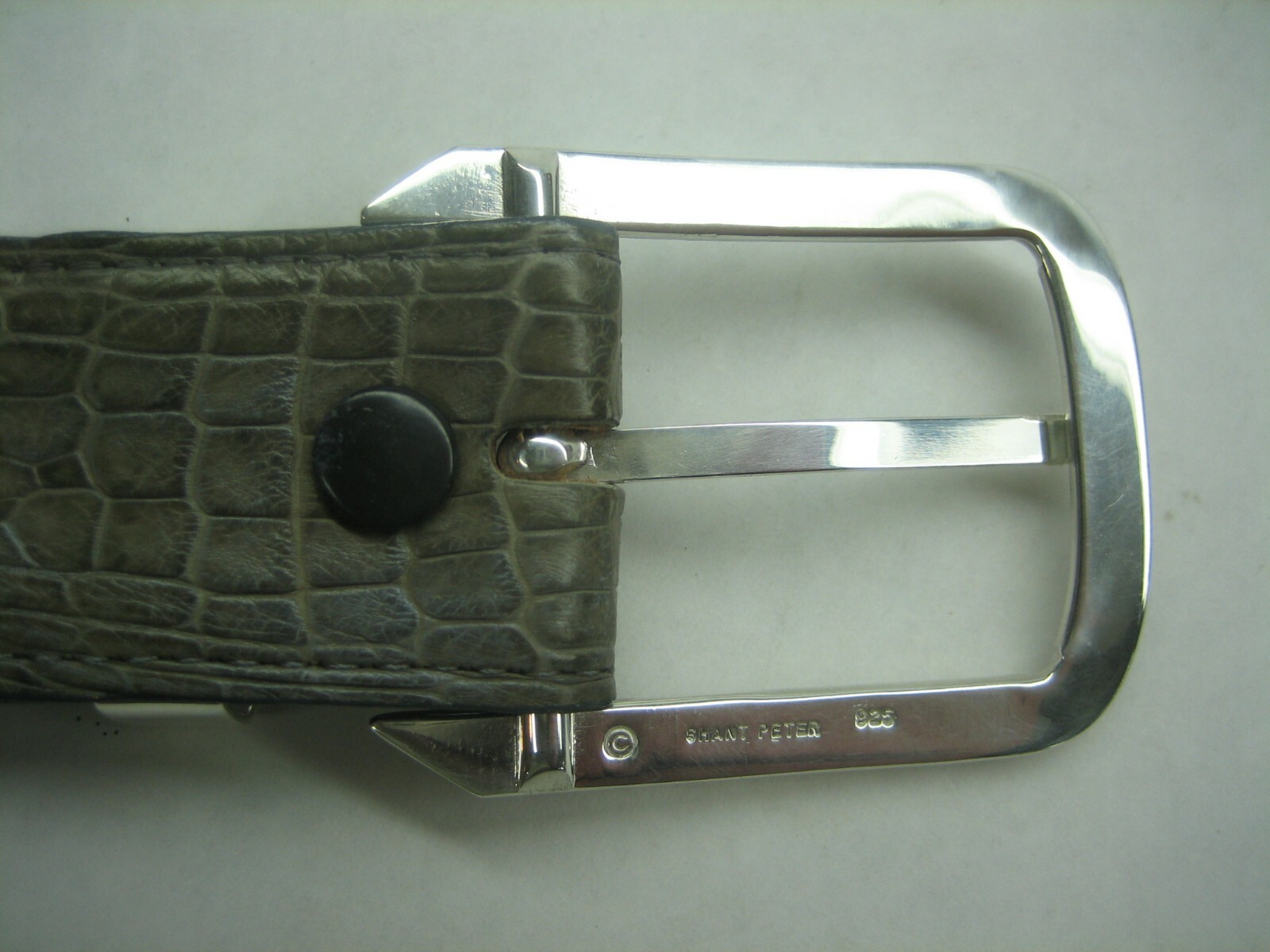 GENUINE CROCODILE BELTS 1-3/8&Prime; & 1.5&Prime; WIDE, W/ 2 PC SET SILVER 925 SOLID BUCKLE