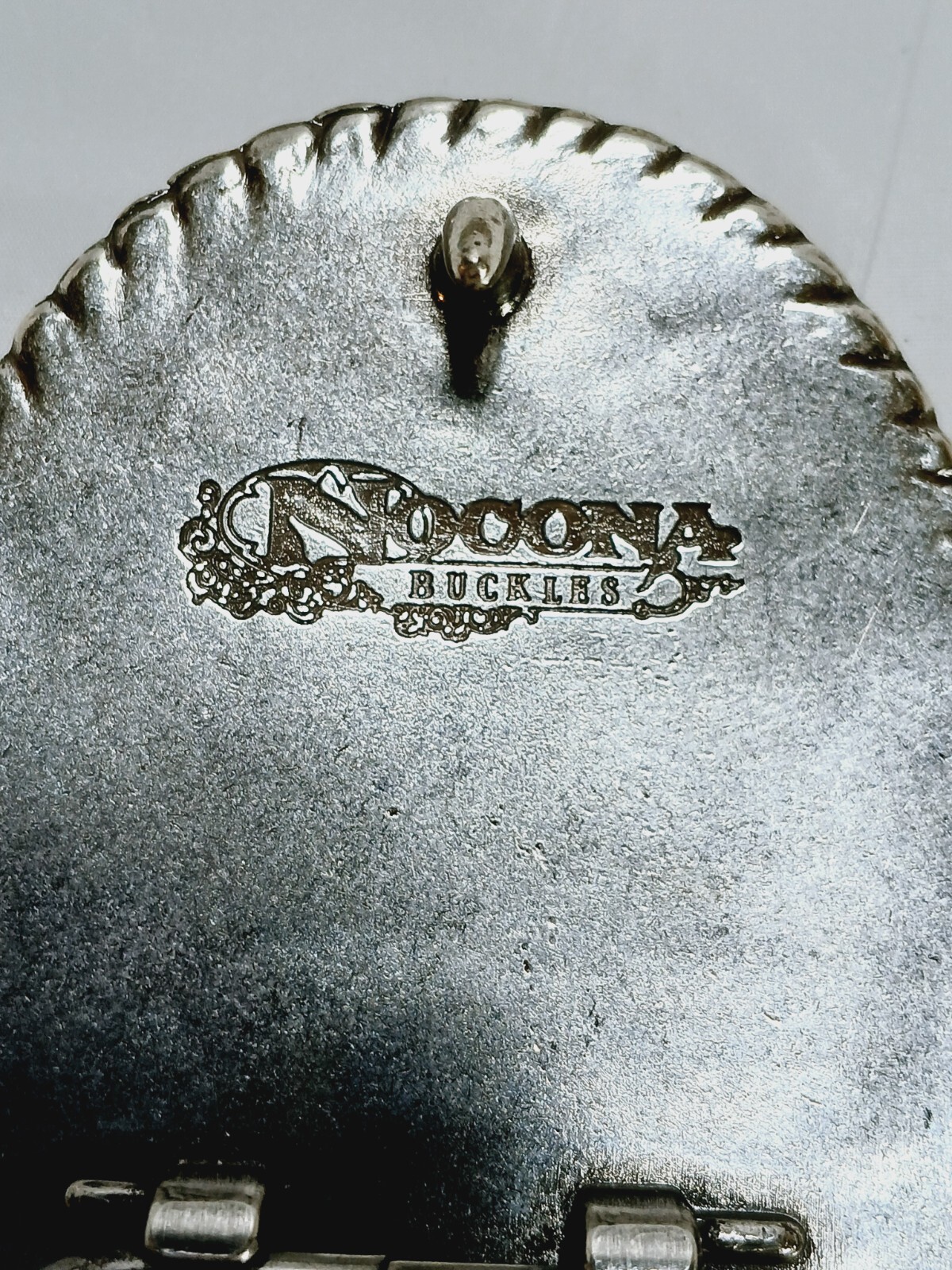 Nocona Womens Rhinestone Floral Belt Buckle in box=3.5&Prime; long = Silver tone