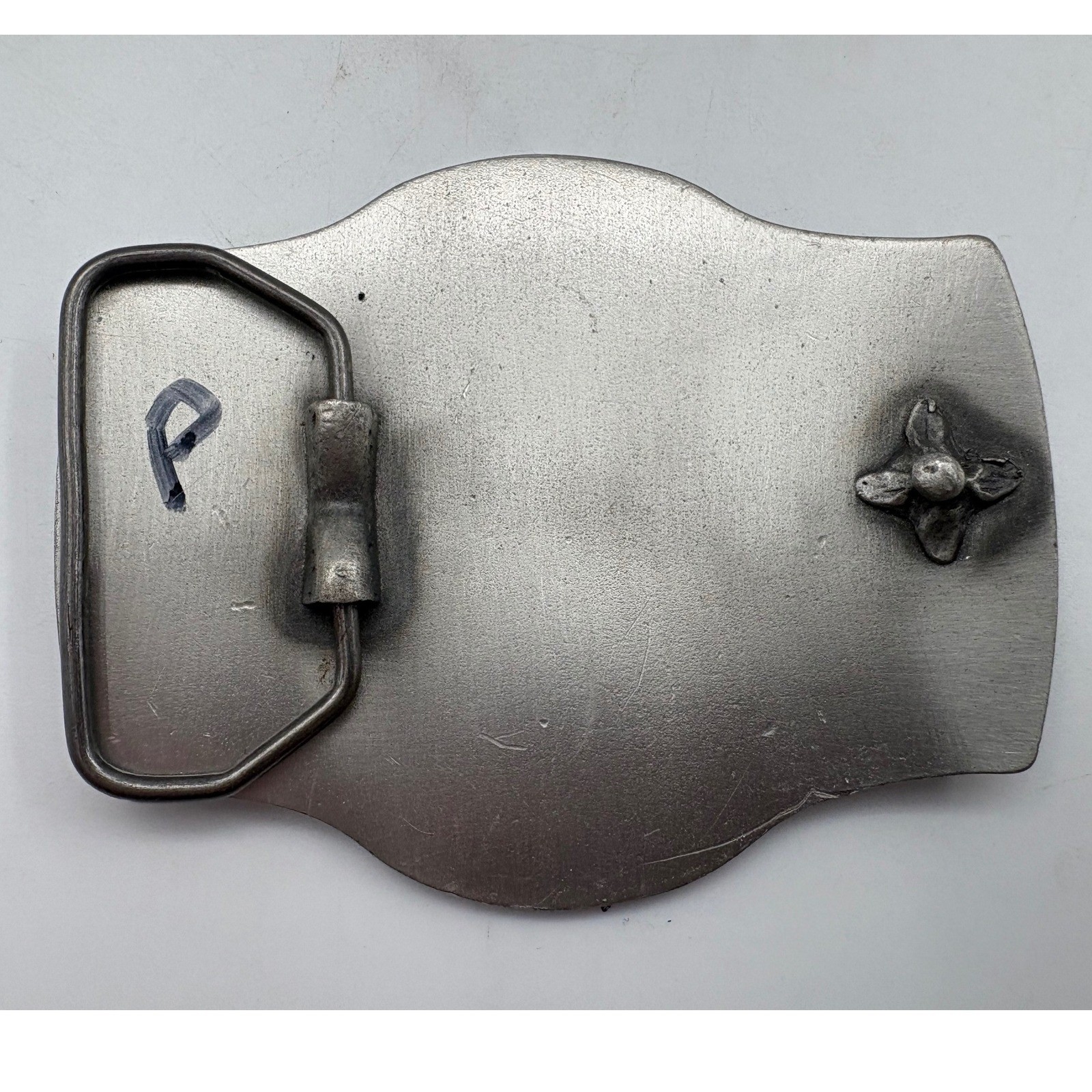 Three C Farms Choate Custom Calves Belt Buckle Vintage Western Pewter Tone