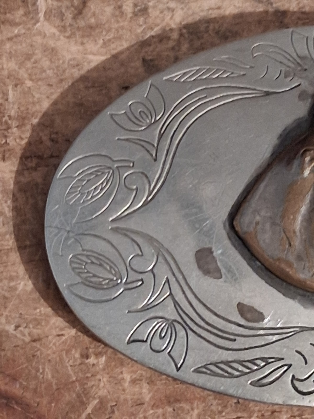 Hores Belt Buckle Nickel Silver Vintage 70s
