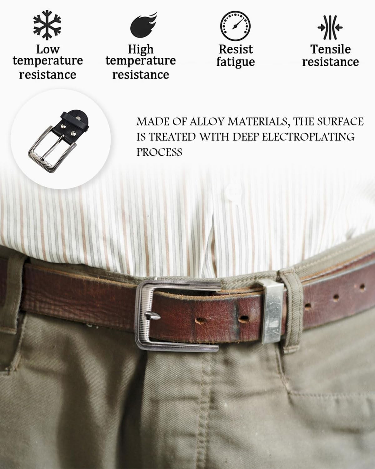 2 Pack Single Belt Buckle for Replacement, for Men Classic Belt Buckle…