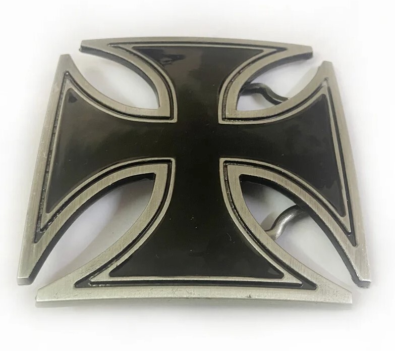 IRON CROSS BELT BUCKLE maltese cross chopper motorcycle outlaw biker buckle