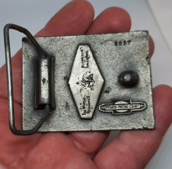 Vintage Indiana Metal Craft Anheiser Busch Budweiser Beer Belt Buckle