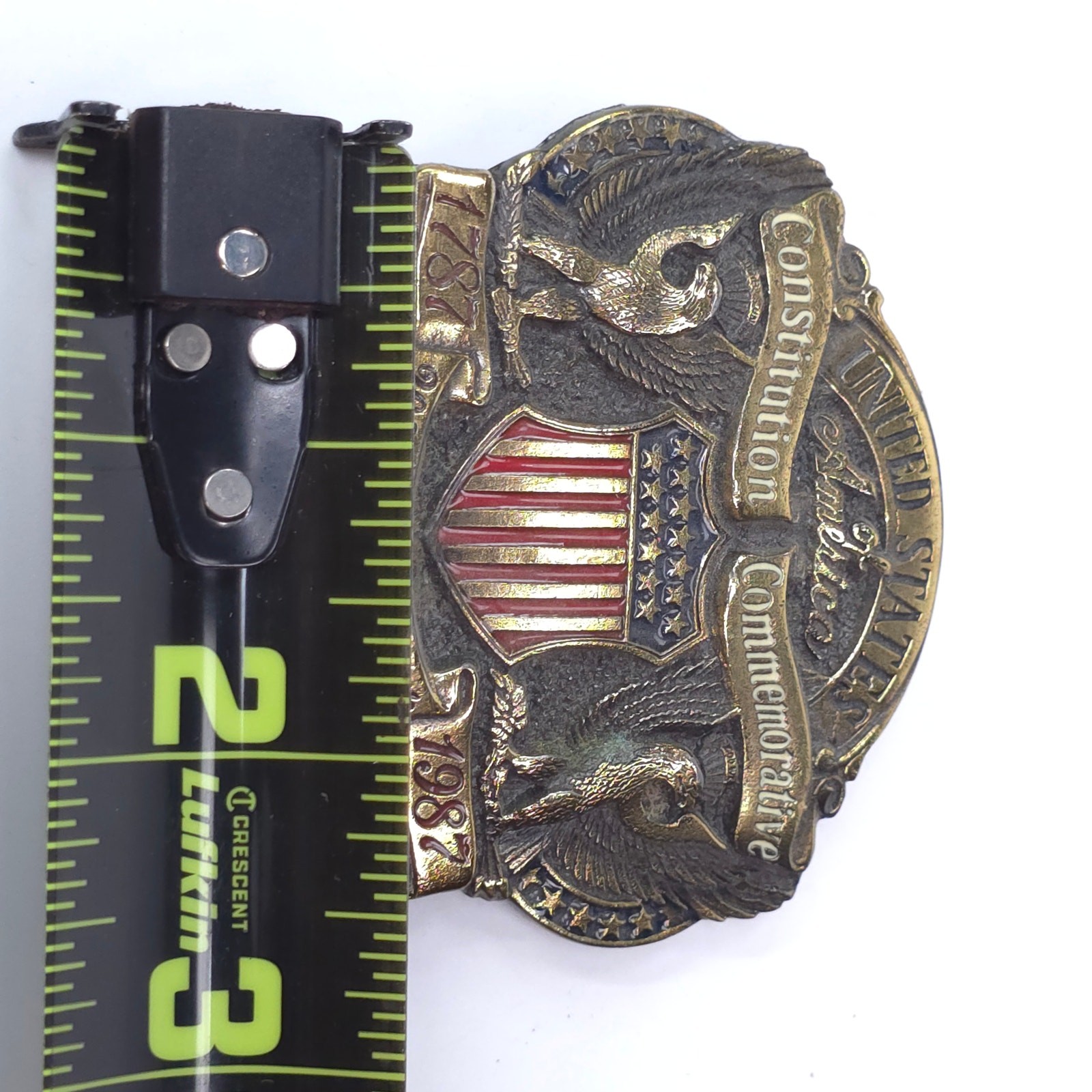 Great American Buckle Co US Constitution 1787-1987 Belt Buckle 2+ Ship FREE