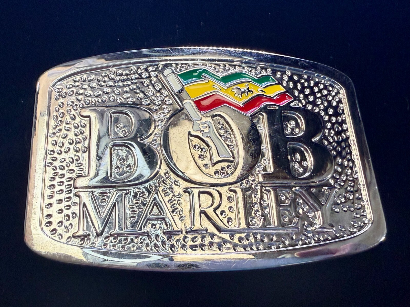 BOB MARLEY Jamaican Singer Rastafarian Flag Music Reggae 2006 Belt Buckle