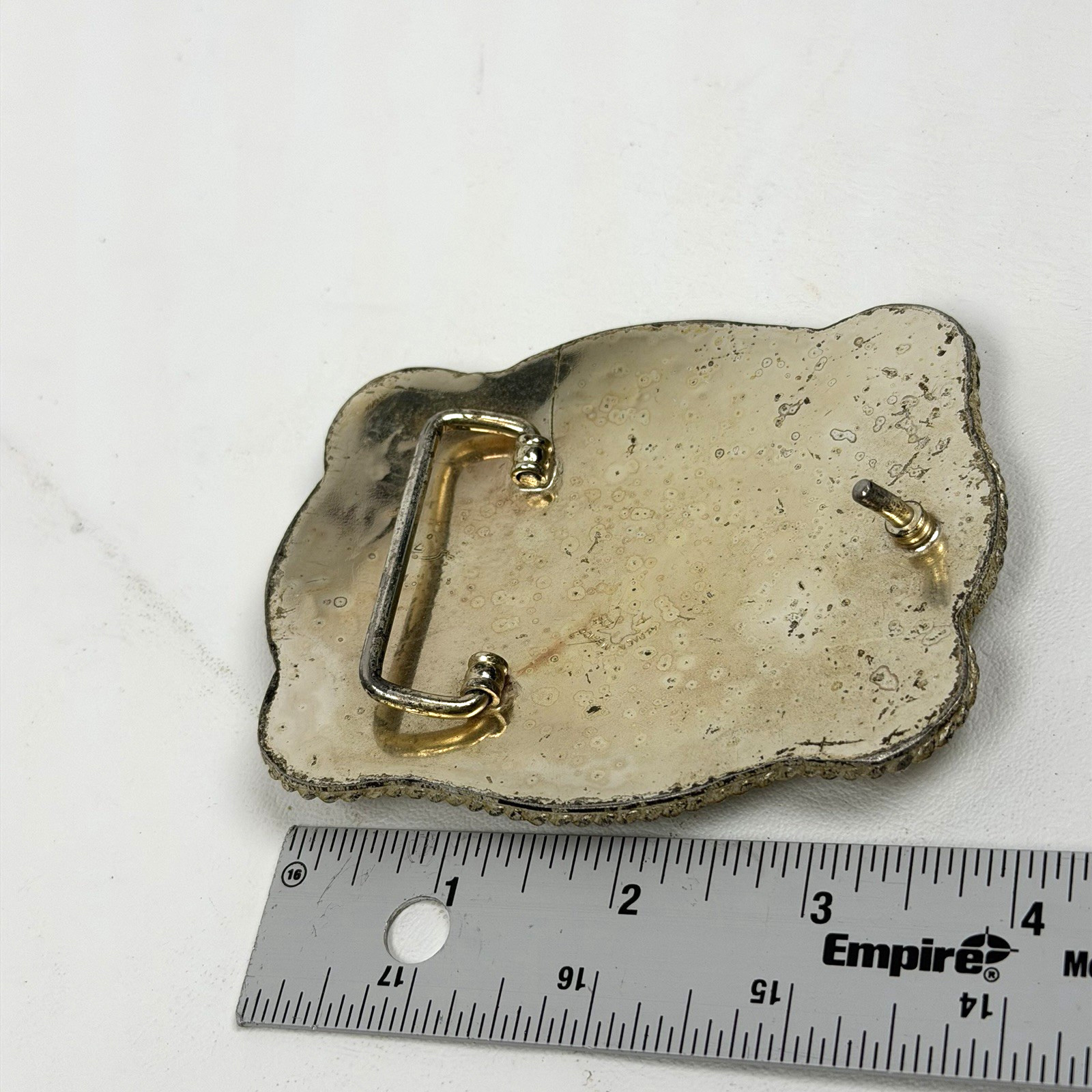 VTG Alpaca Mexico Cowboy Belt Buckle Bull Riding Western 2 Tone