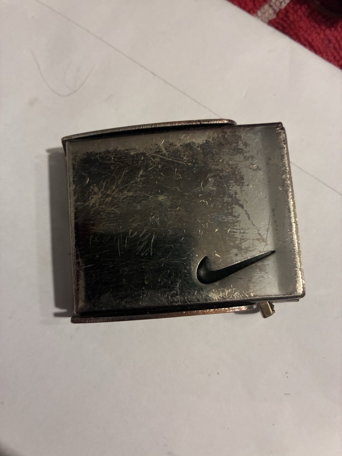 Nike Swoosh Belt Buckle W Bottle Opener In Silver Tone