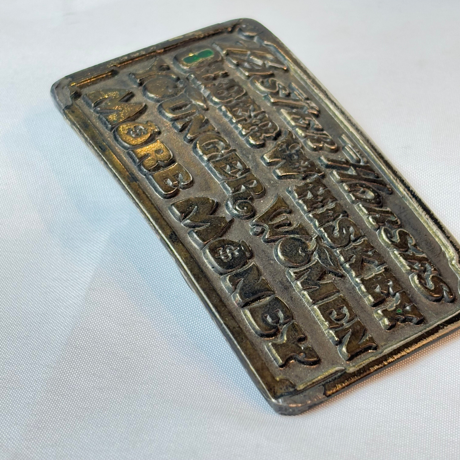 1977 Great American Buckle Co Belt Buckle Faster Older Younger More #750