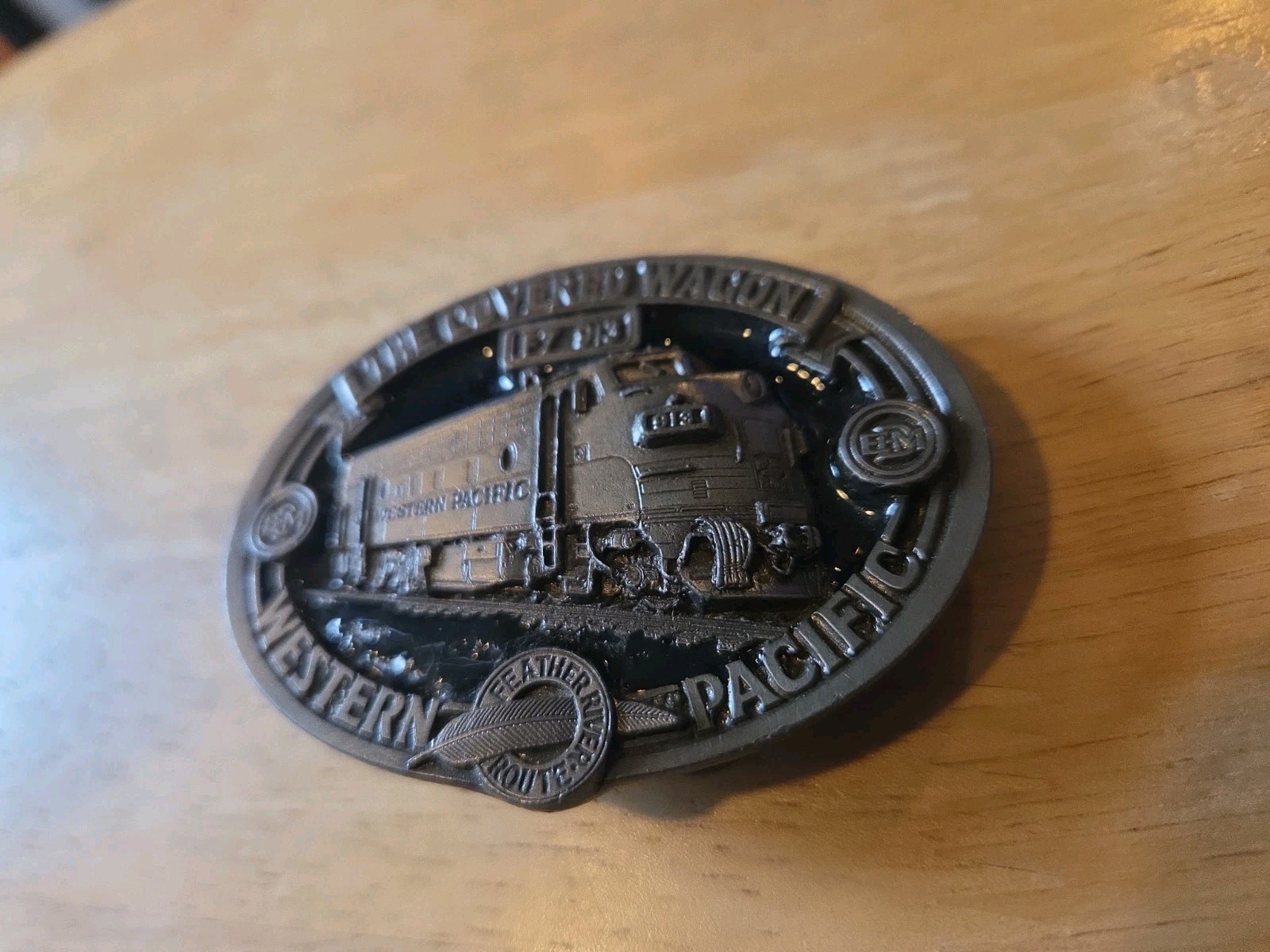 The Covered Wagon Western Pacific Belt Buckle