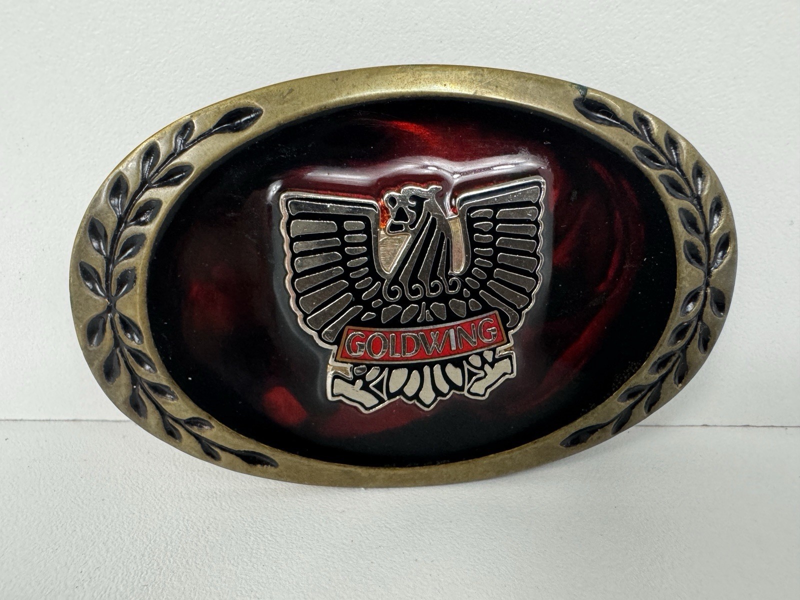 Vintage Honda Goldwing Motorcycle Brass Belt Buckle. Made In USA