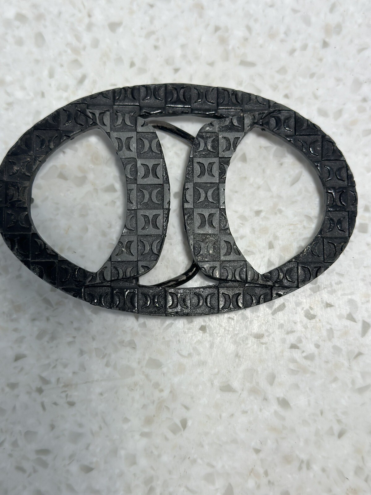 HURLEY Intl Clothing Co Vintage metal cut out logo Belt Buckle , Lead Free!
