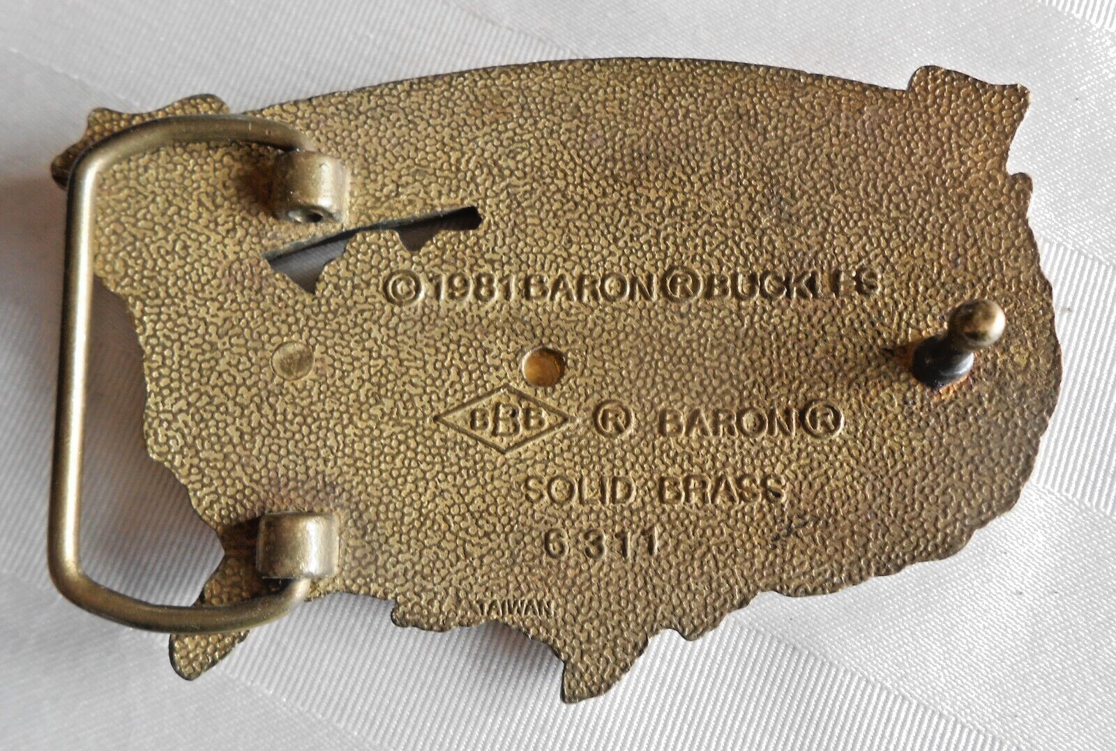 American Oil Worker Solid Brass Belt Buckle, Space for Engraving