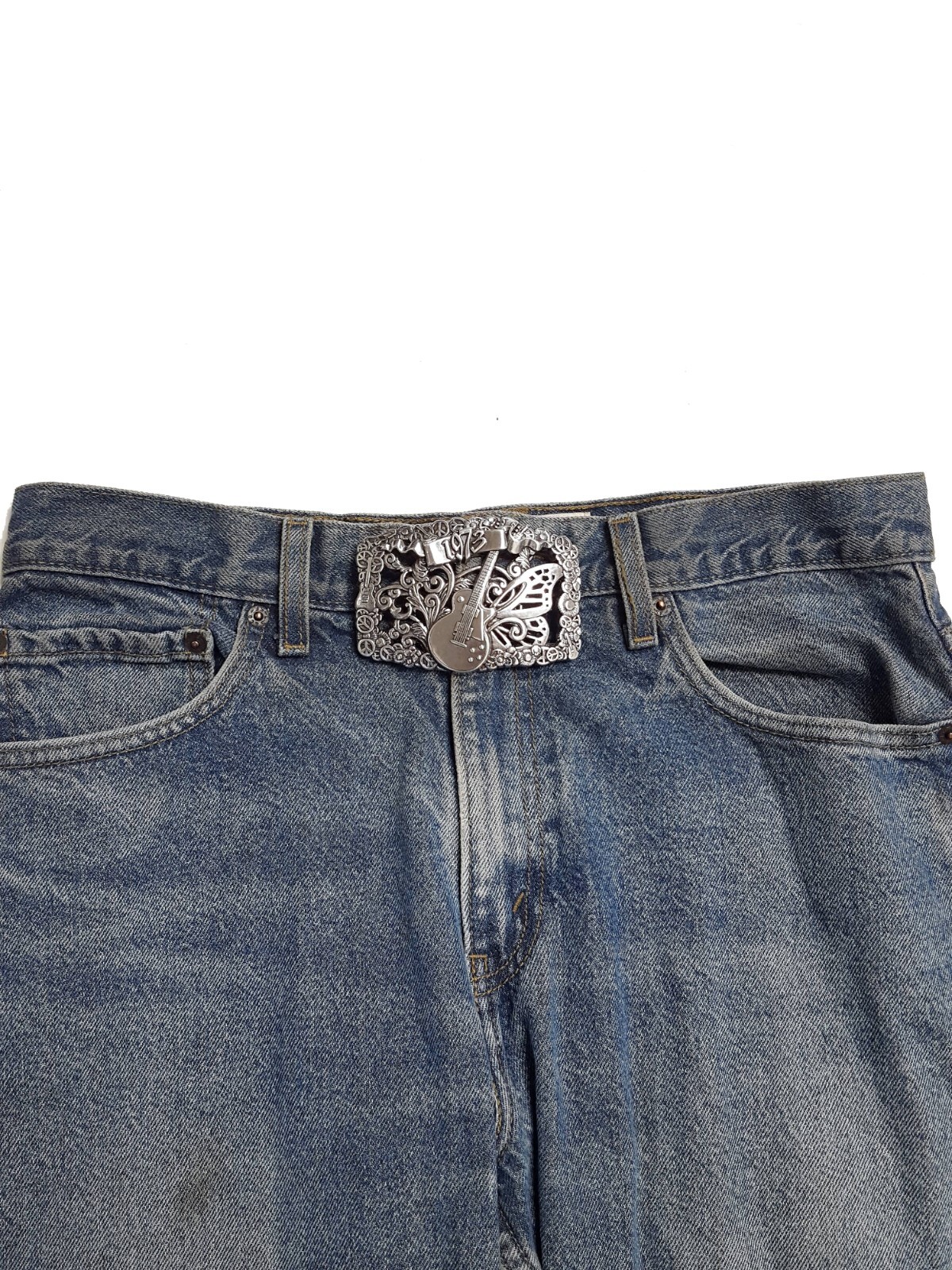 Guitar, Butterfly, Peace and Daisy Belt Buckle