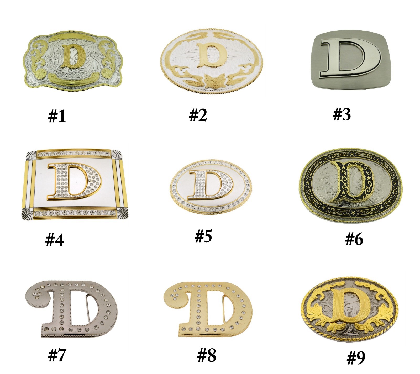 New Men Women Initial Letter D Belt Buckle Western Cowgirl Cowboy Rodeo Fashion