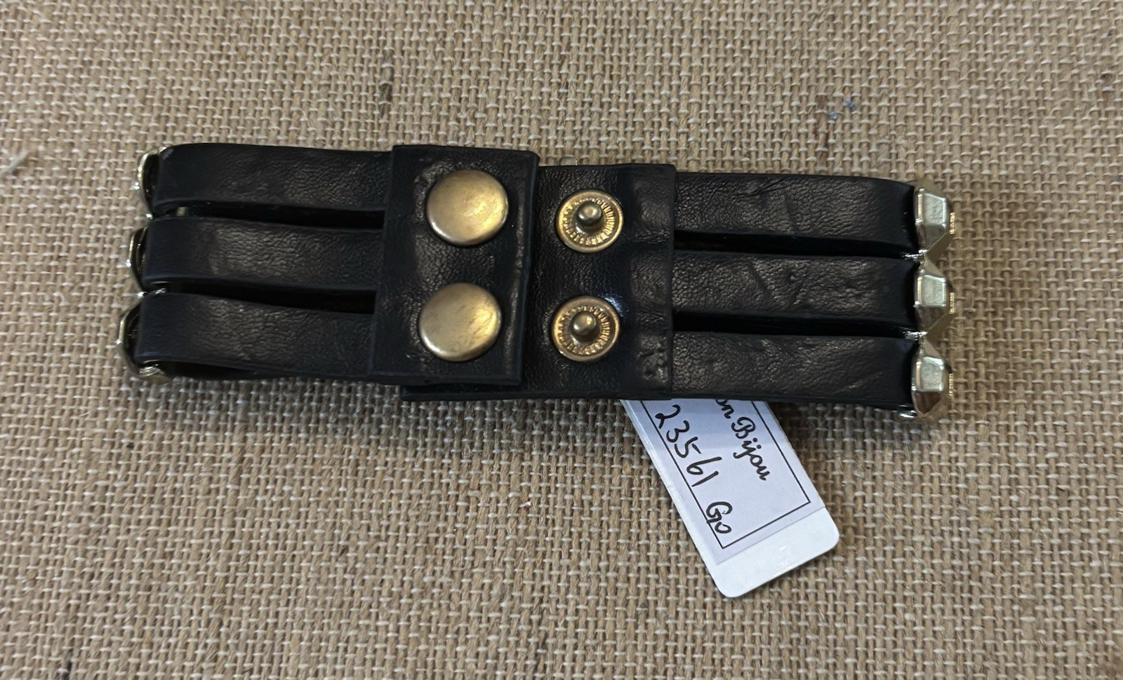 3 Strap Leather Bracelet With Metallic Stud Detailing 7”-8”
