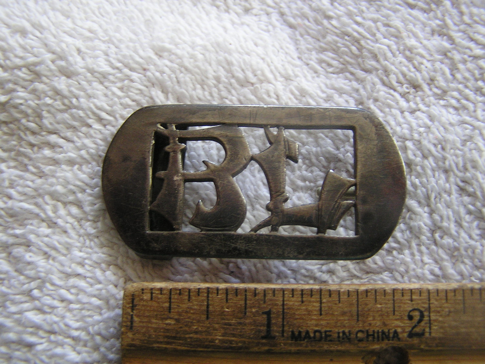 Vintage Marshall Field Co. Hand Made Belt Buckle Sterling Silver