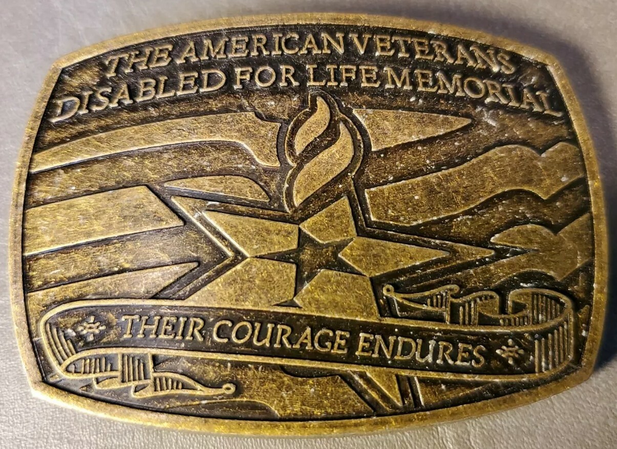 The American Veterans Disabled For Life Memorial Belt Buckle 2007 Sponsor #0369