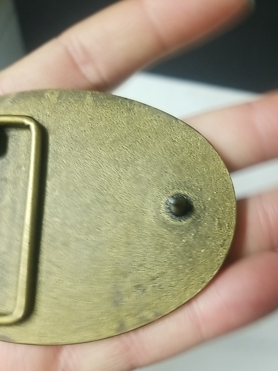 Vintage Brass Caterpillar Cat 215 Excavator Belt Buckle