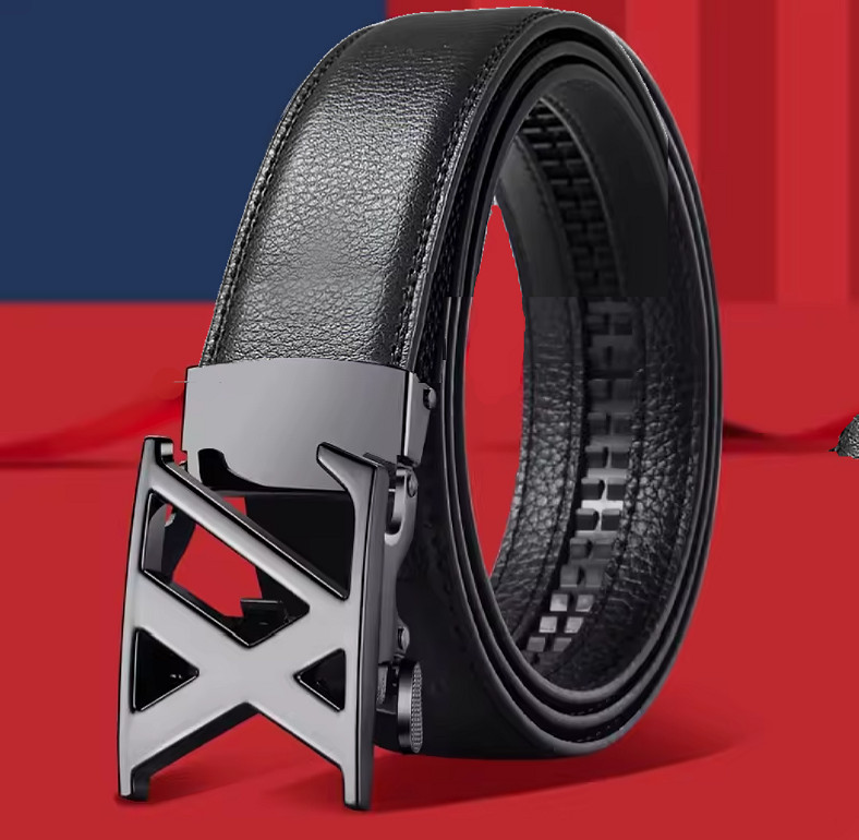 Men&rsquo;s Women&rsquo;s-XL-Metal Buckle w Blk Belt-Smoky Blk-Shiny Gleaming Mirror Finish