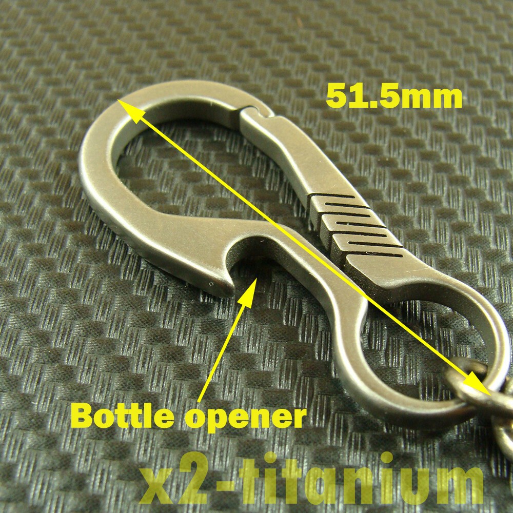 Titanium Key chain ring snap hook carabiner clip bottle opener XH626