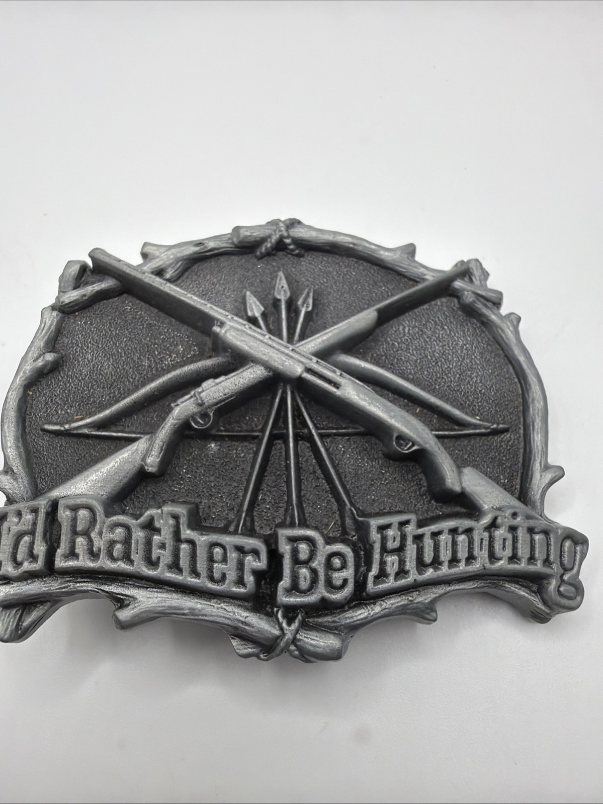 Id Rather Be Hunting DEER FISHING White tail BELT BUCKLES metal western hunting