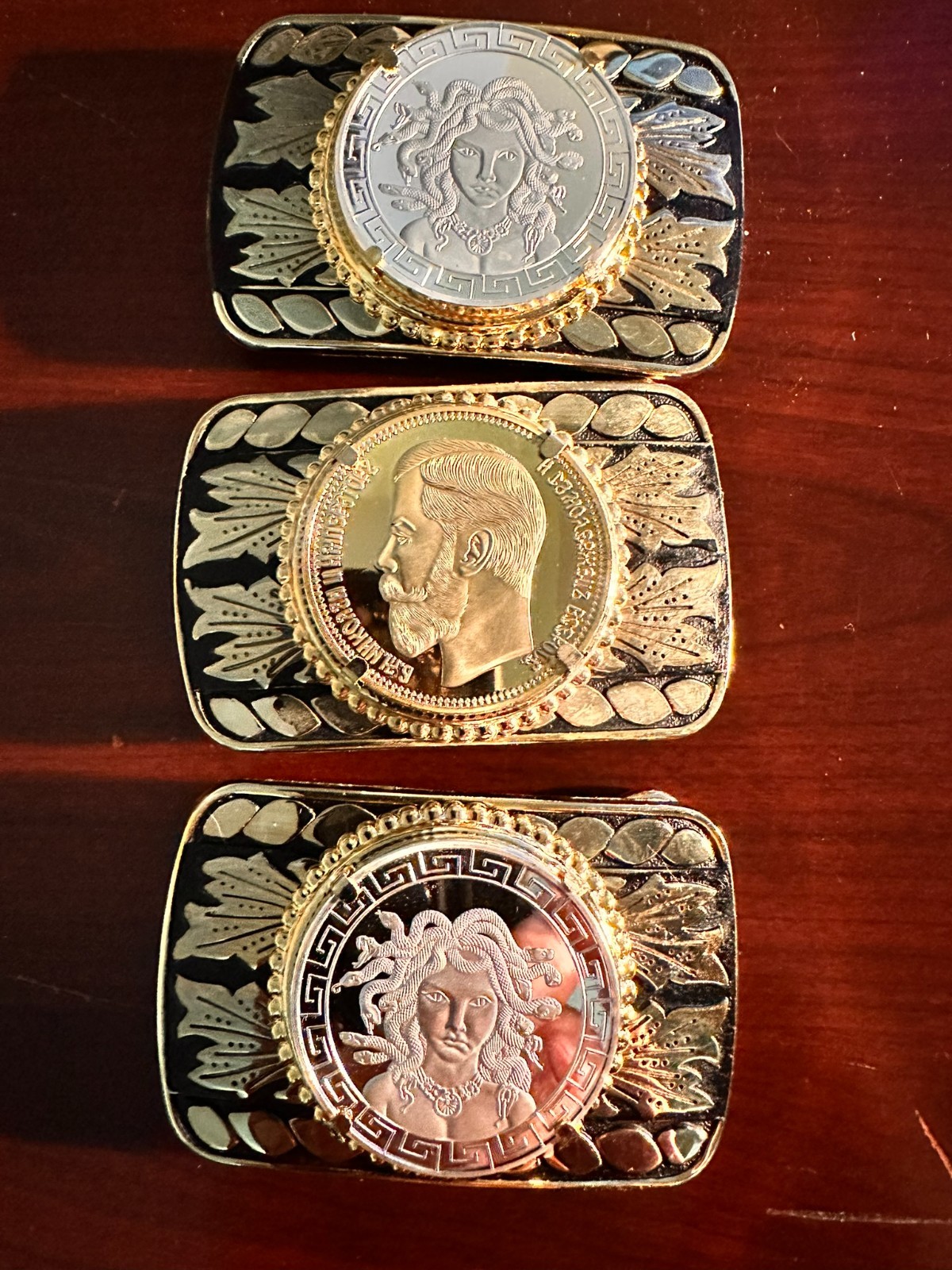 Odysseus Anonymous Mint Silver 24K Gold Belt Buckle Medusa of Gorgon Belt Buckle